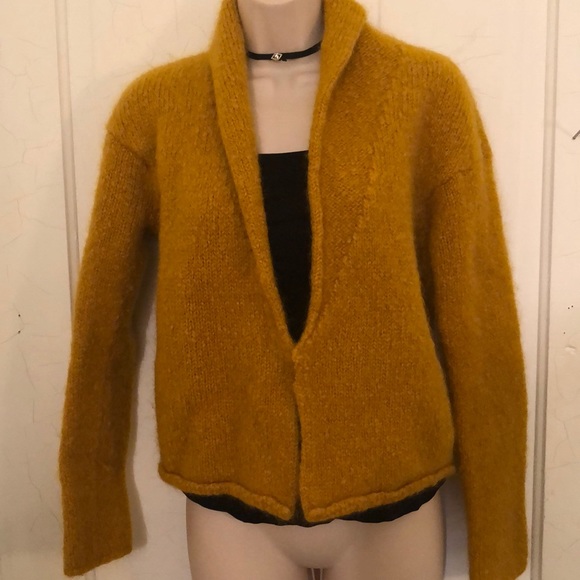 Alpha massimo rebecchi mustard yellow cardigan M - Picture 1 of 9